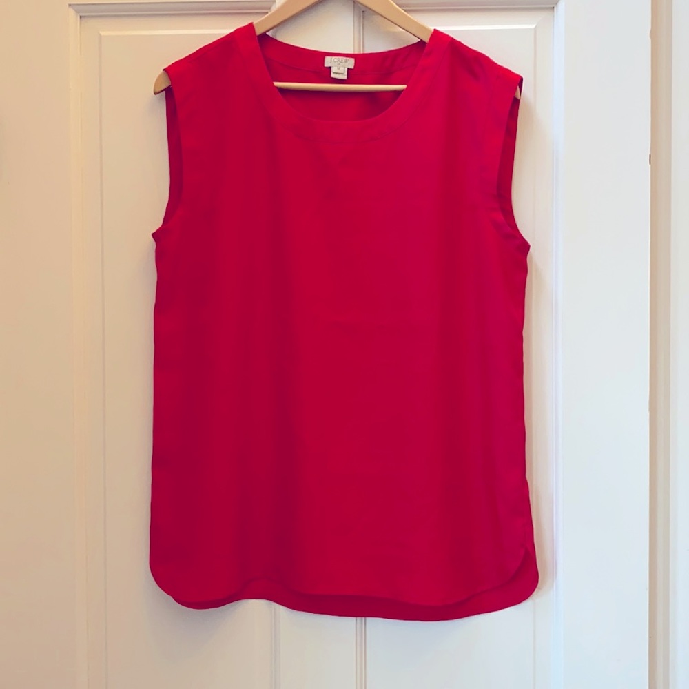 J. Crew Sleeveless Red Blouse